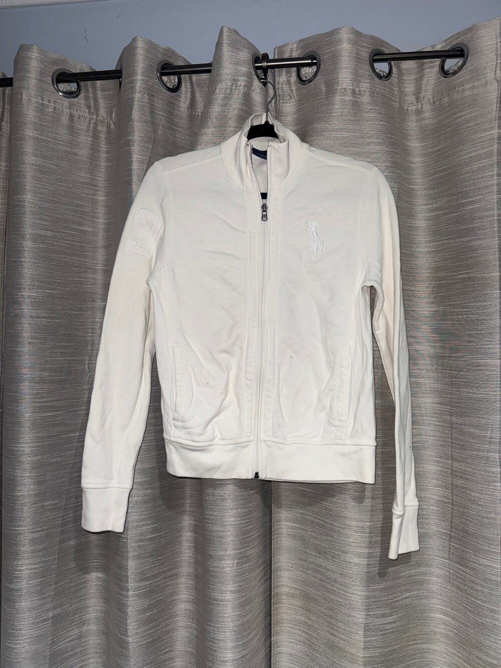 Polo Ralph Lauren White Golf Full Zip Track Jacket Women's Equestrian Small